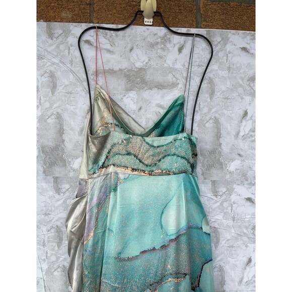 retrofete Marlene Dress in Watercolor Marble silk size medium - Picture 9 of 13